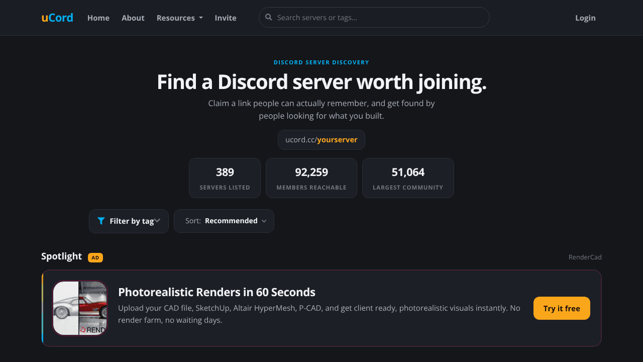 uCord.cc website screenshot