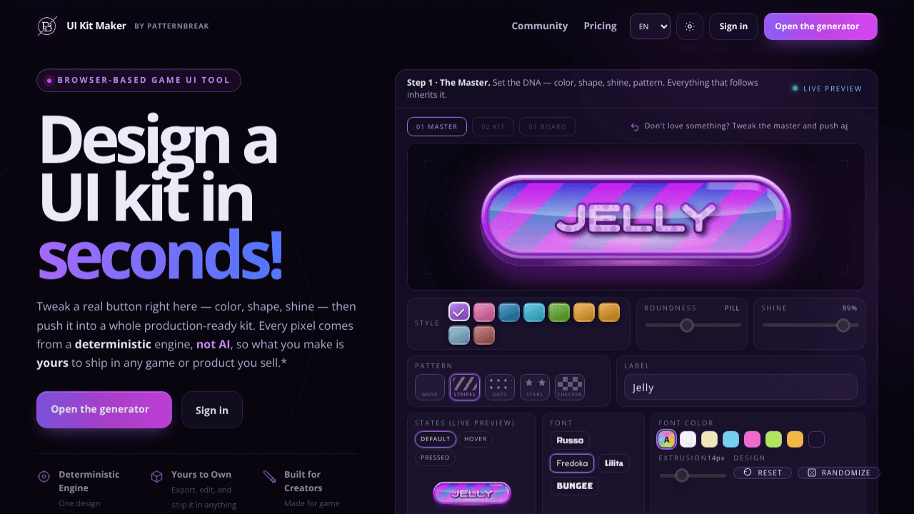 UI Kit Maker website screenshot
