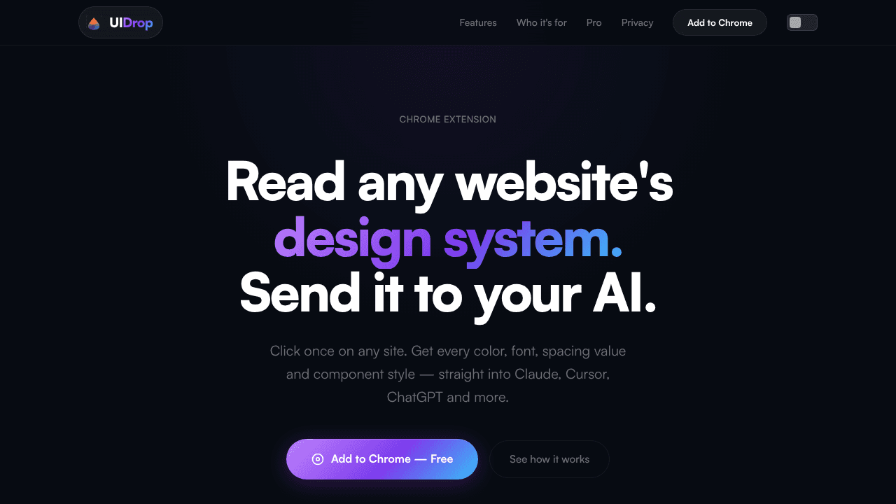 UIDrop website screenshot