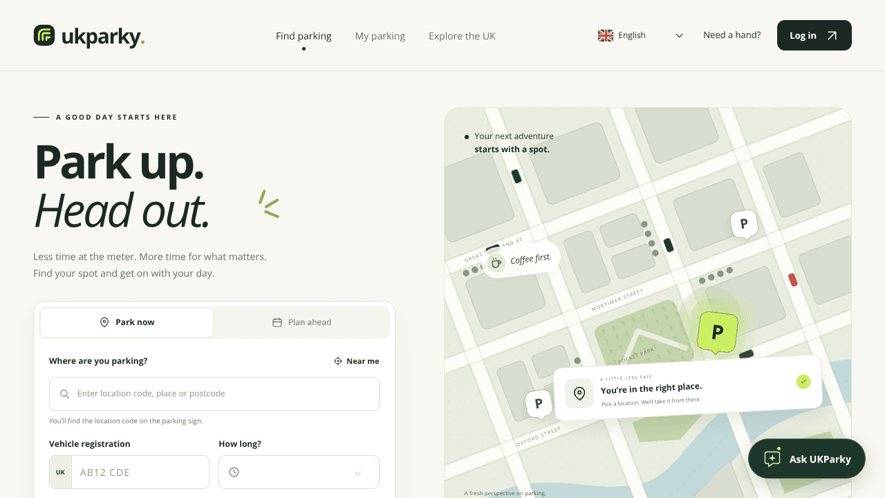 UKParky website screenshot