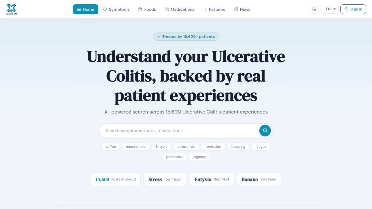 Ulcerative Colitis Insights website screenshot