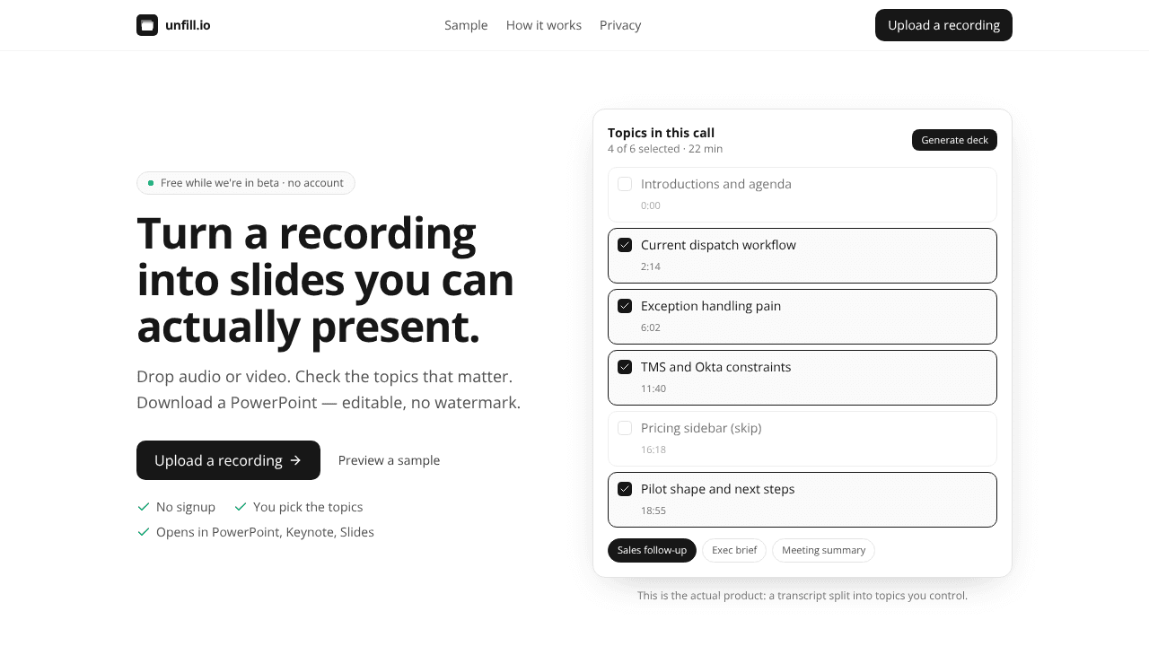 unfill.io website screenshot