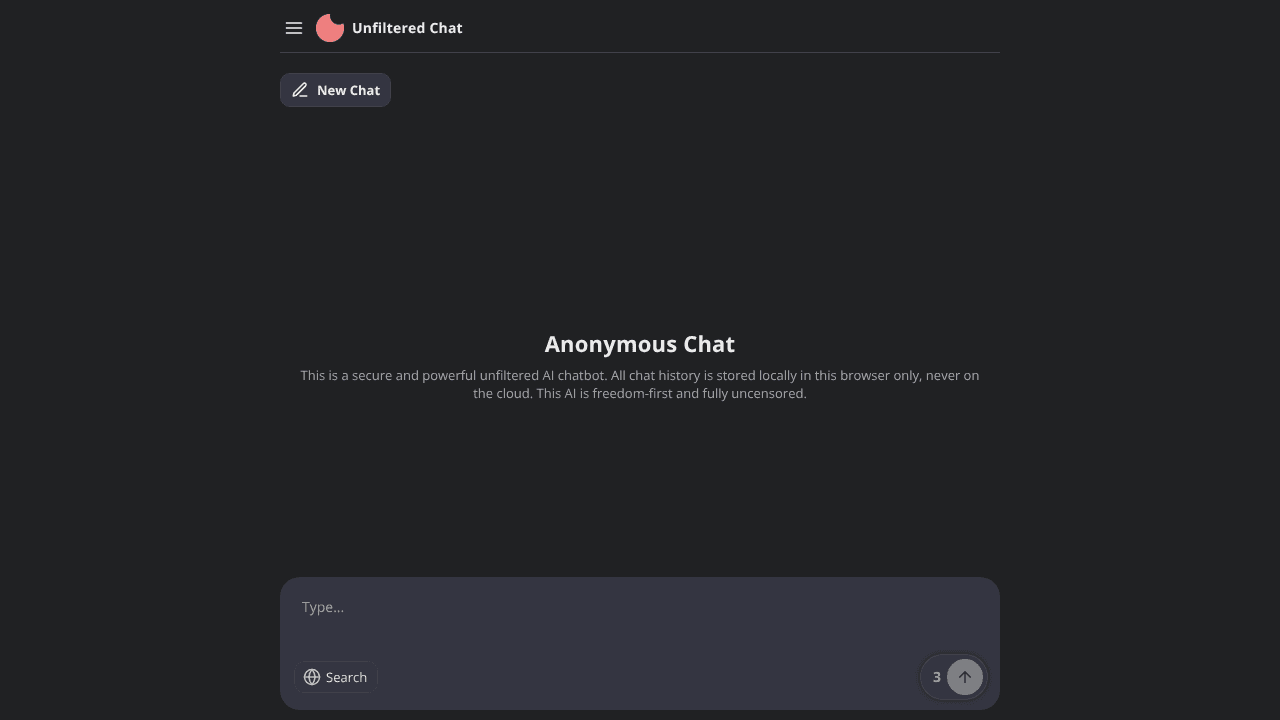 Unfiltered Chat website screenshot