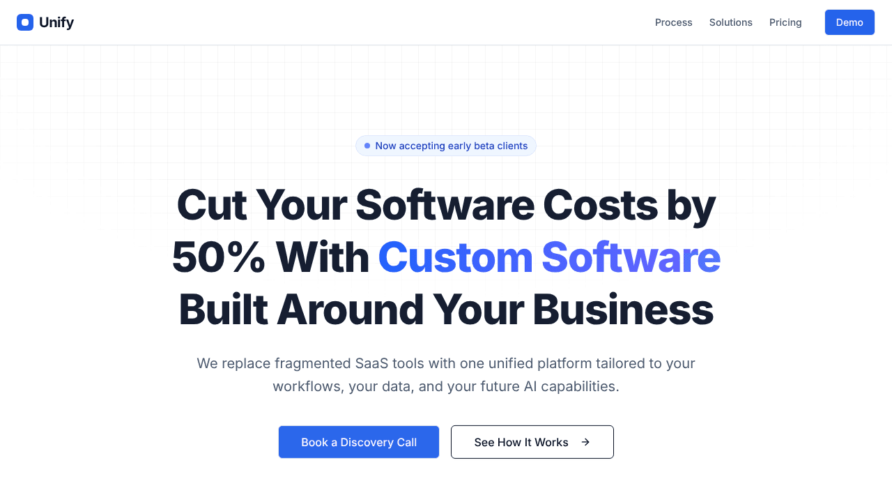 UnifyYourSoftware website screenshot