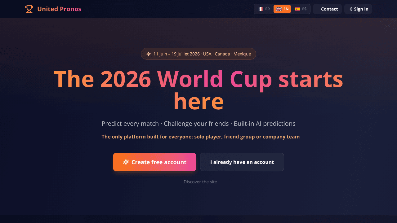 United Pronos website screenshot