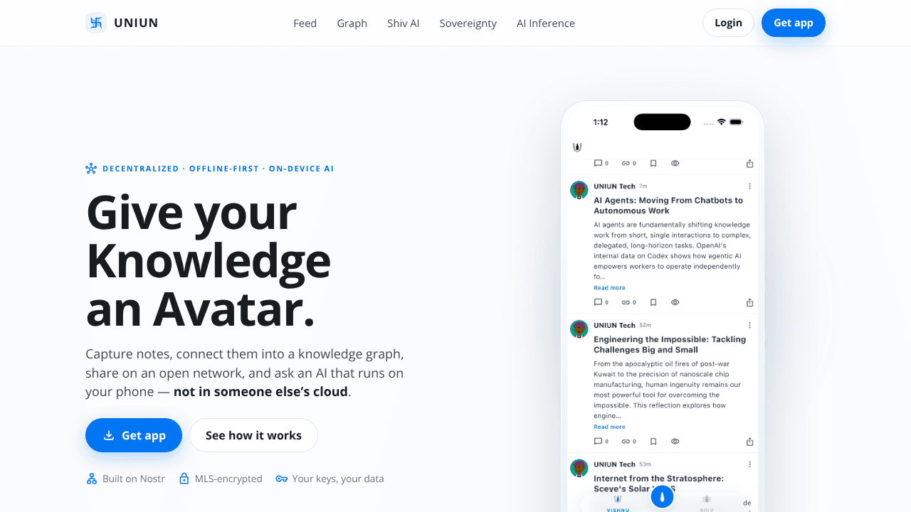 UNIUN website screenshot