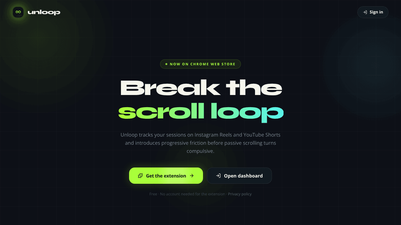 Unloop website screenshot