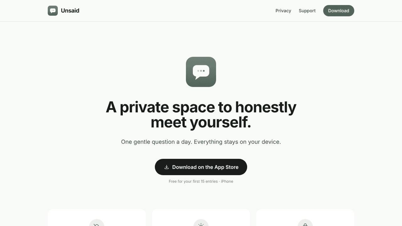 Unsaid website screenshot