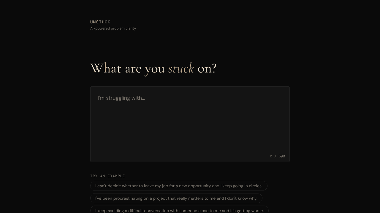 Unstuck website screenshot