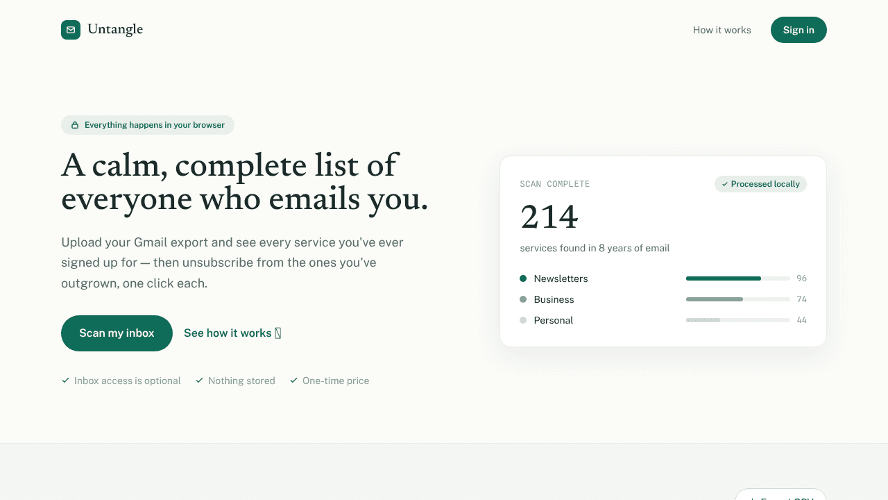 Untangle website screenshot