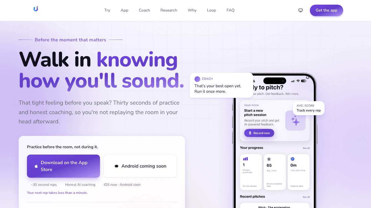 UPitch website screenshot