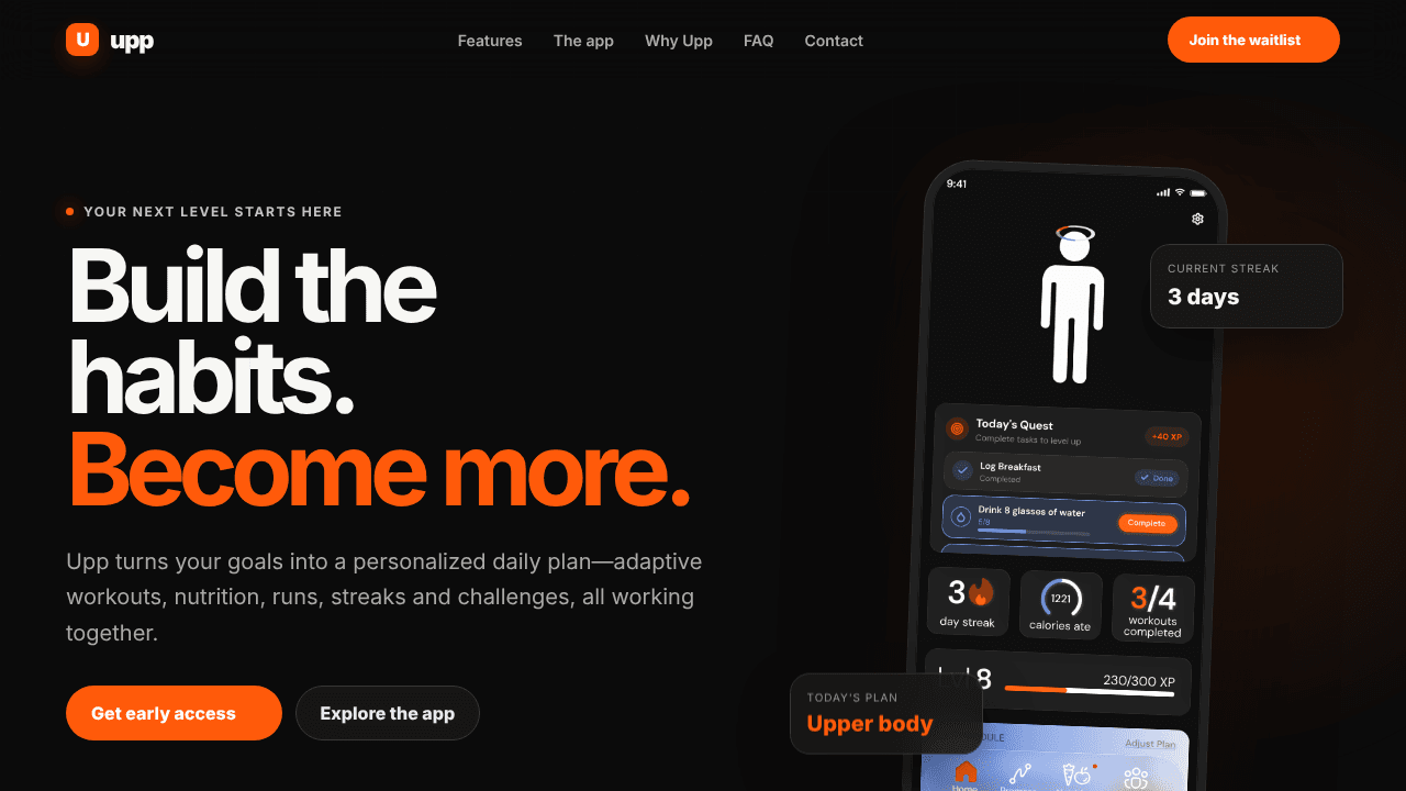 Upp website screenshot