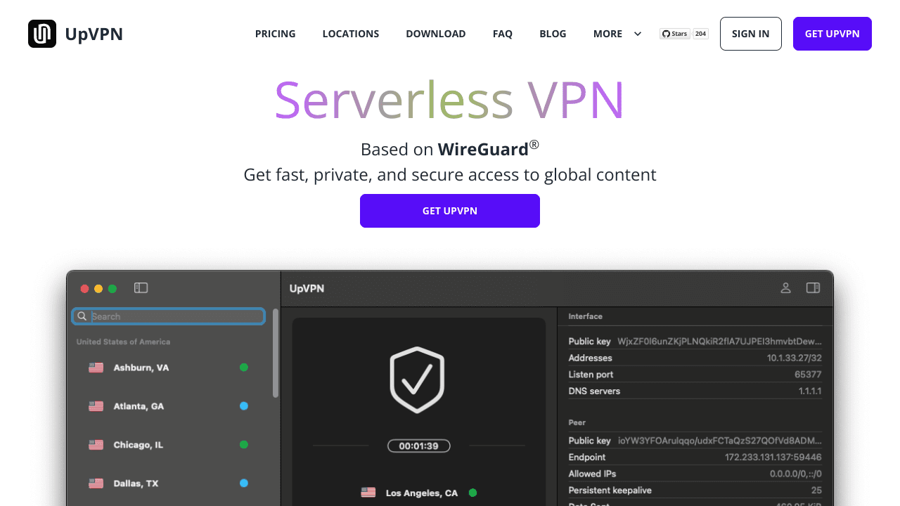 UpVPN for iOS and iPadOS