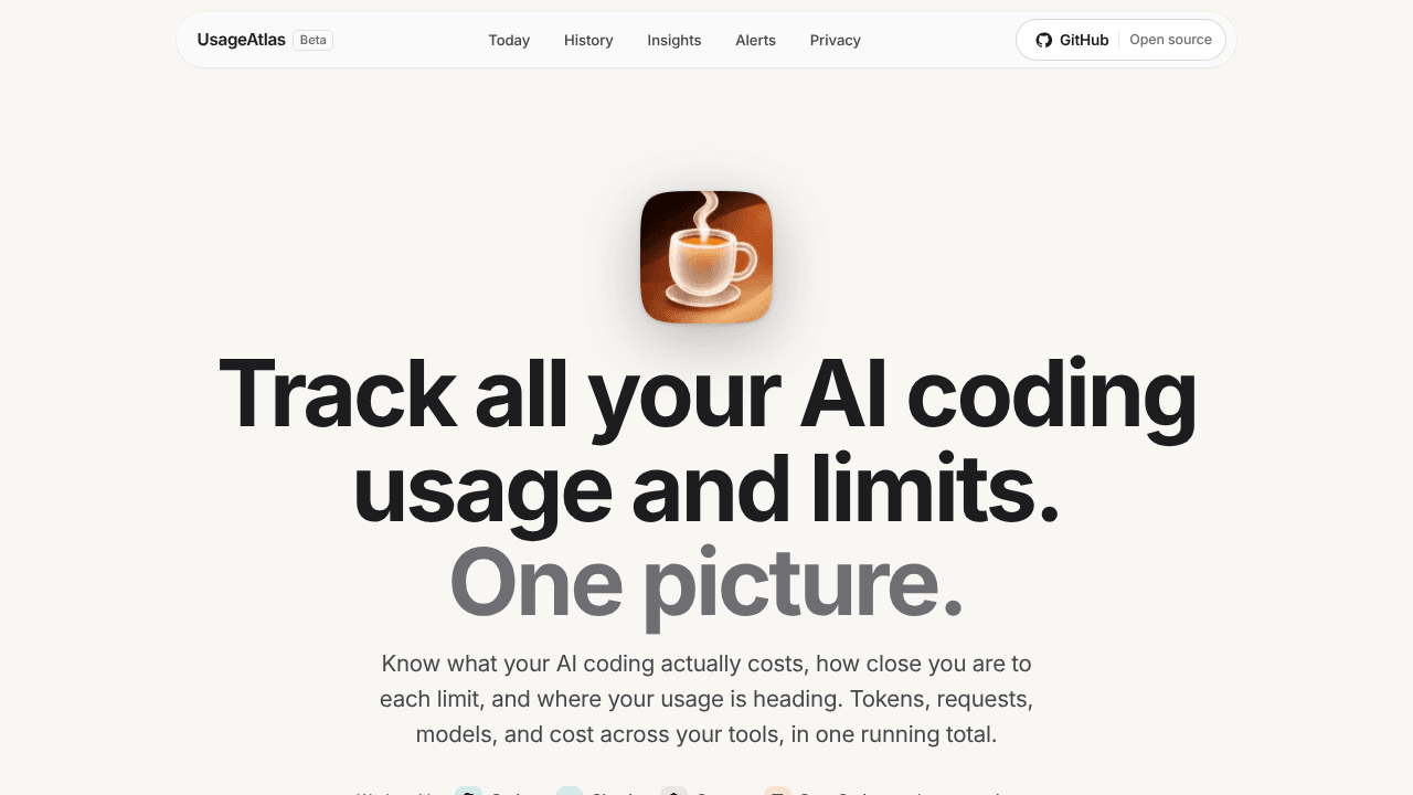 UsageAtlas website screenshot