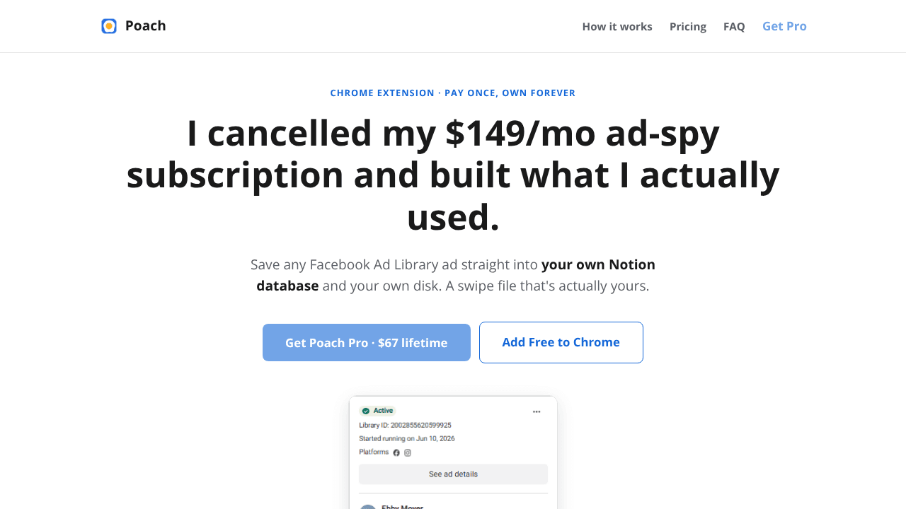 Use Poach website screenshot