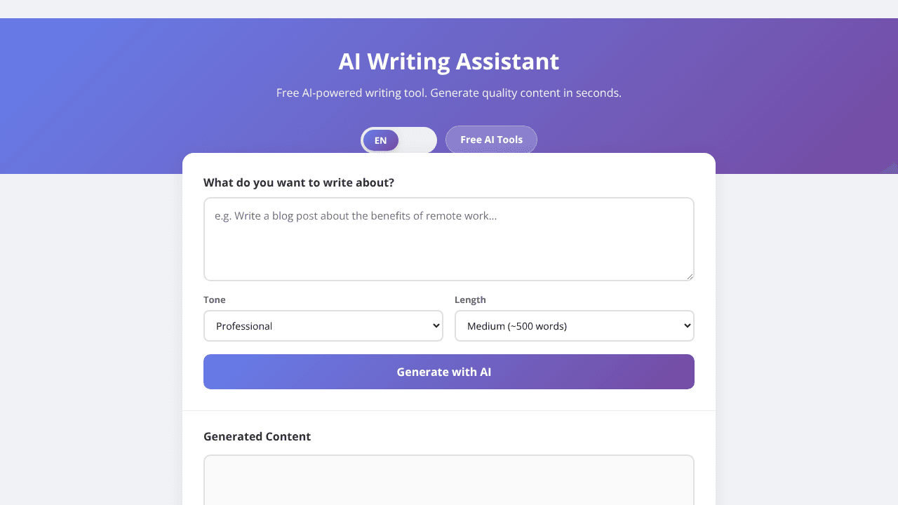 UseAIWriter website screenshot