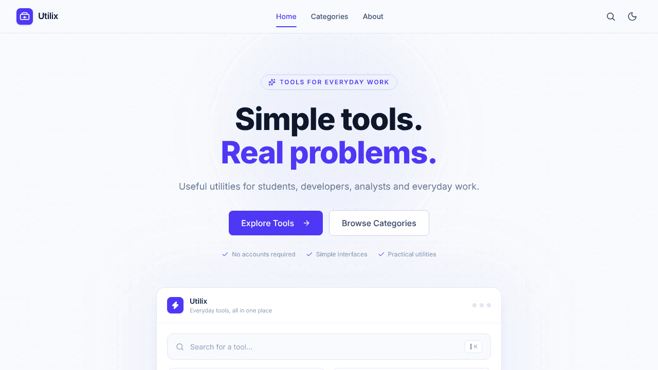Utilix website screenshot