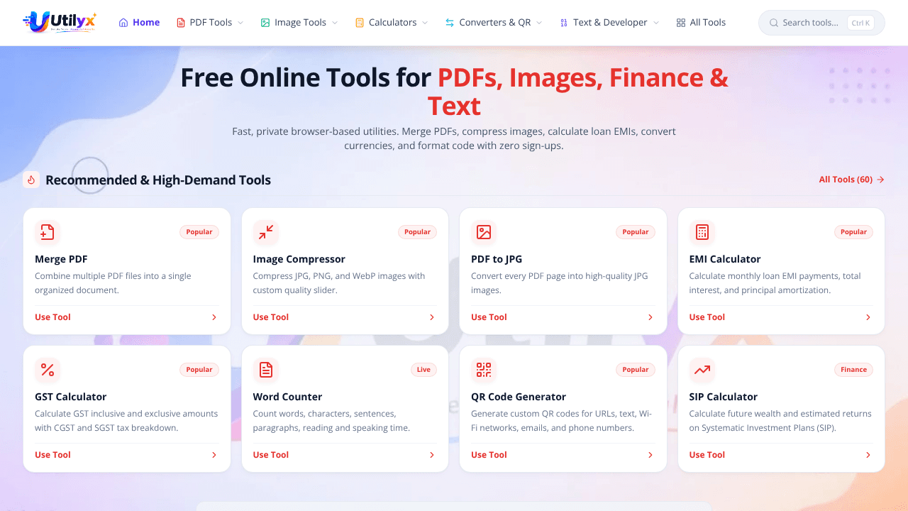 Utilyx website screenshot