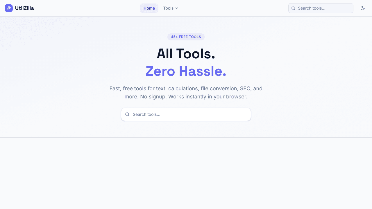 UtilZilla website screenshot