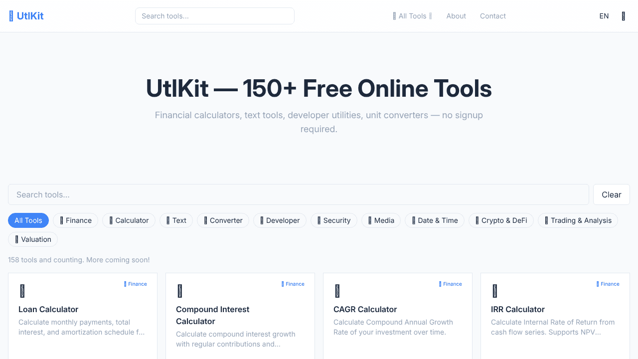 UtlKit website screenshot