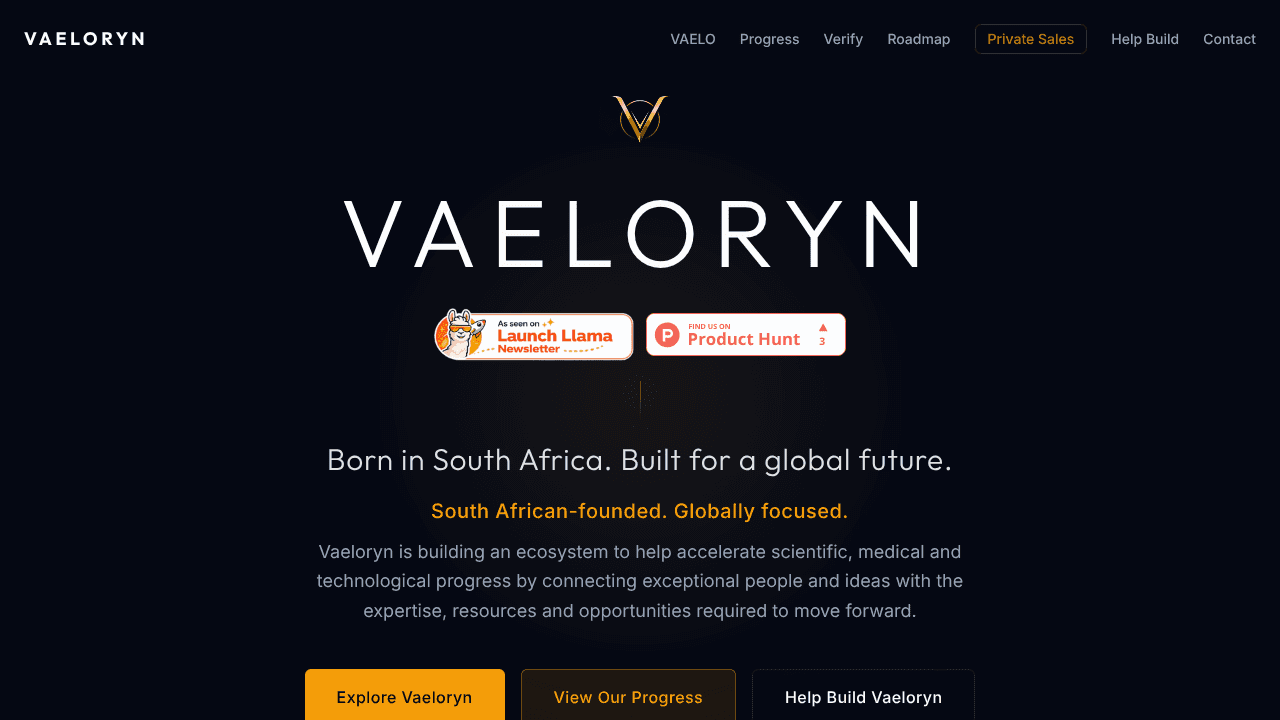 Vaeloryn website screenshot