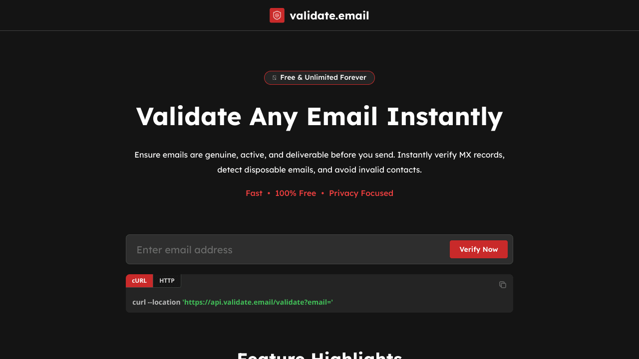Validate Email – 100% Free & Private
