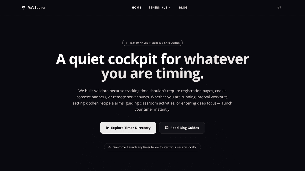 Validora website screenshot