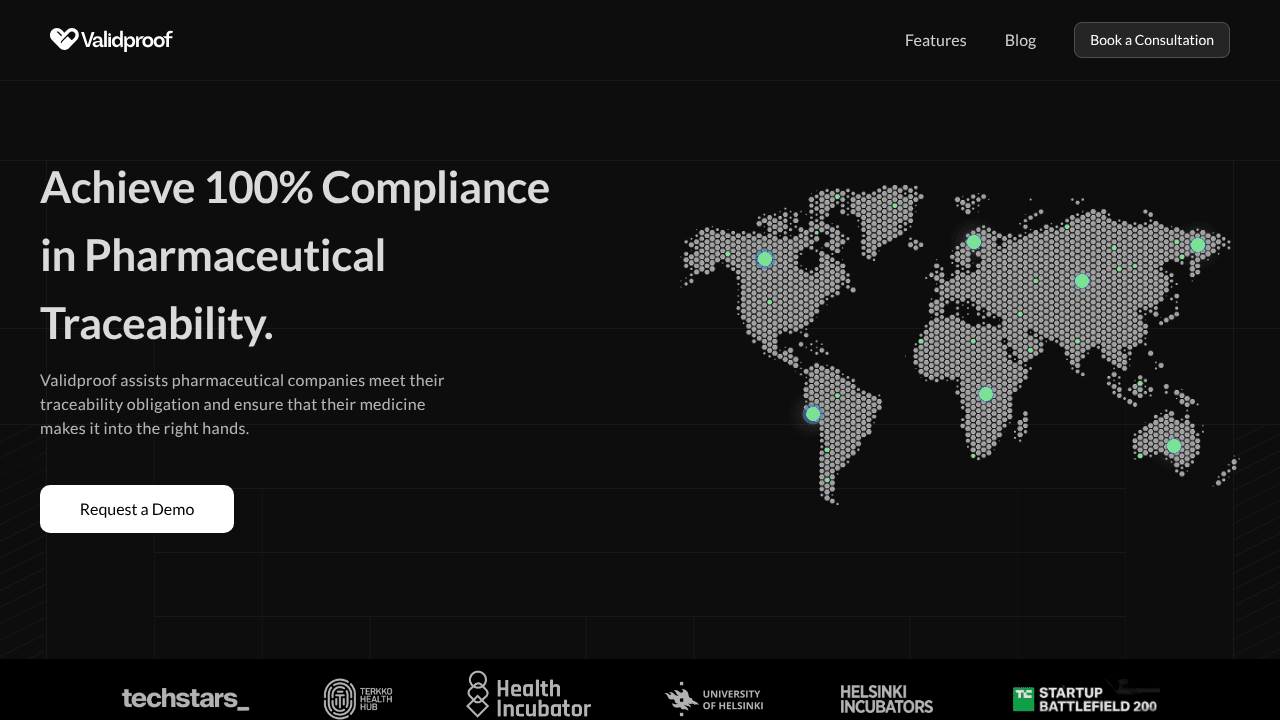 Validproof website screenshot