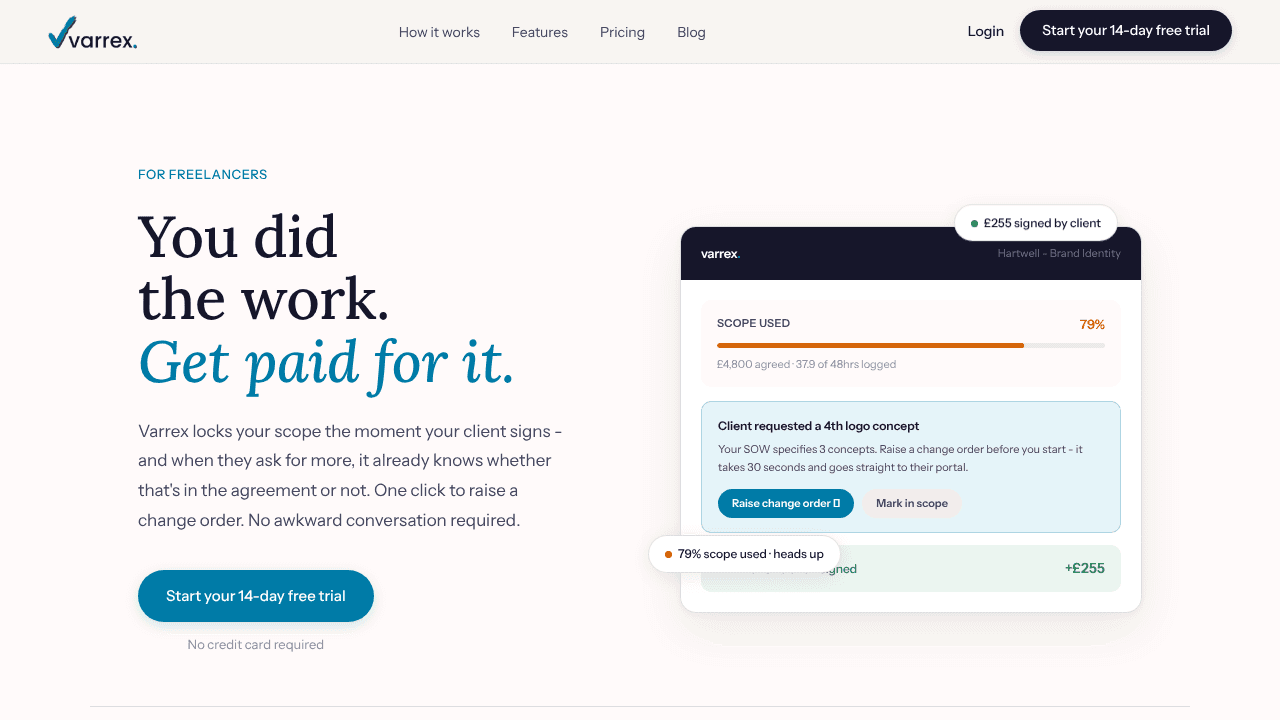 Varrex website screenshot