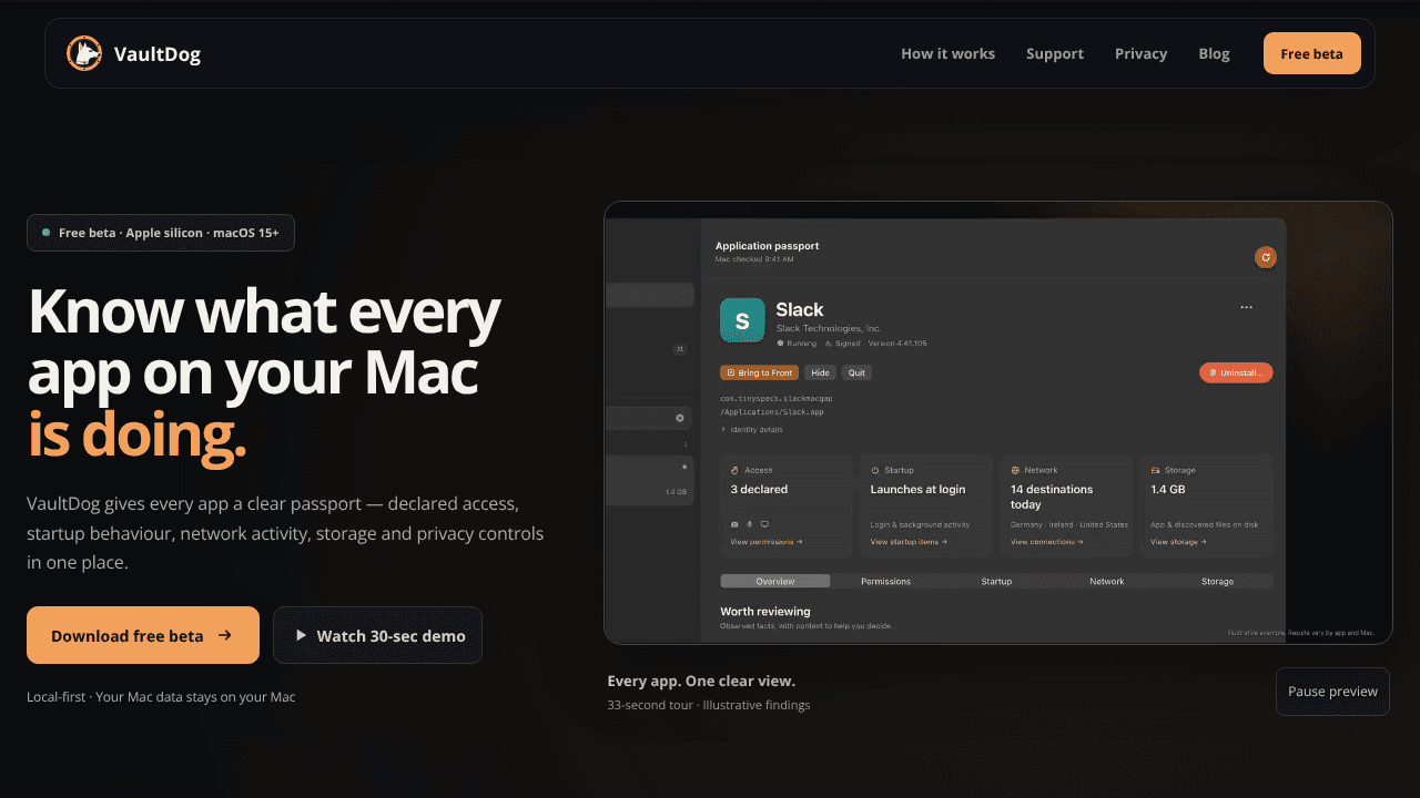 VaultDog website screenshot