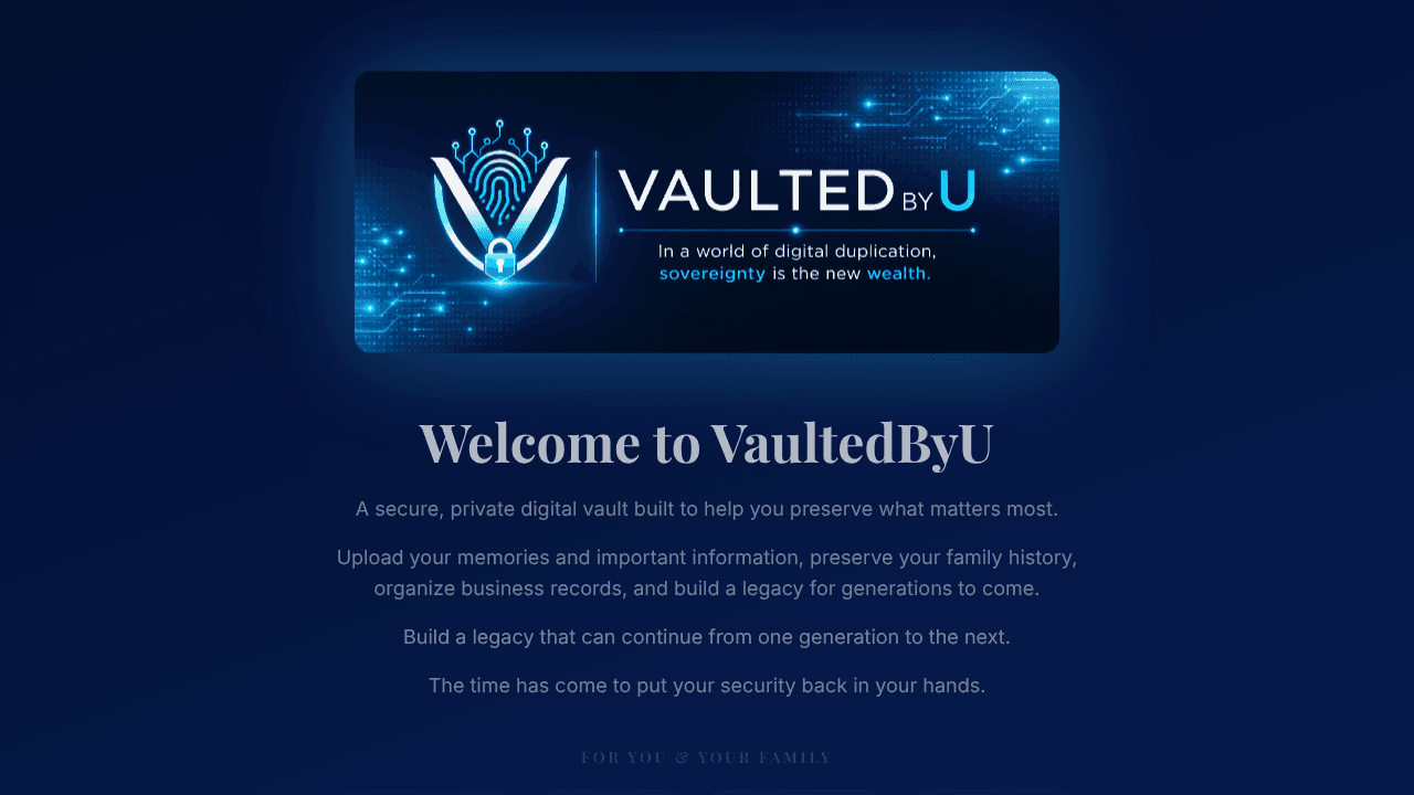 VaultedByU website screenshot
