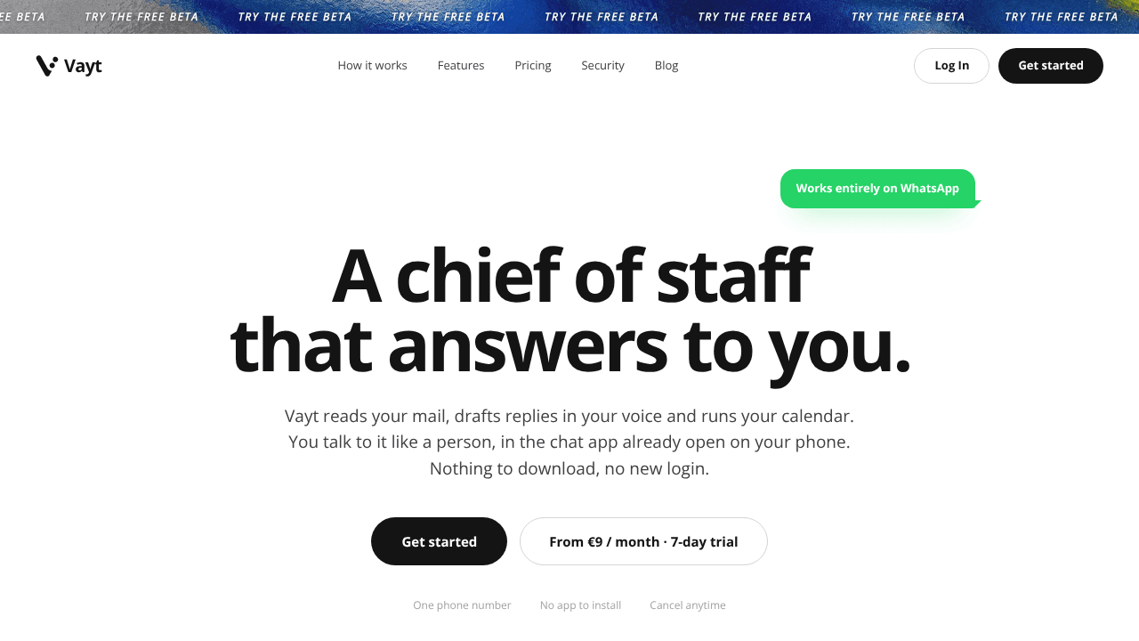 Vayt website screenshot