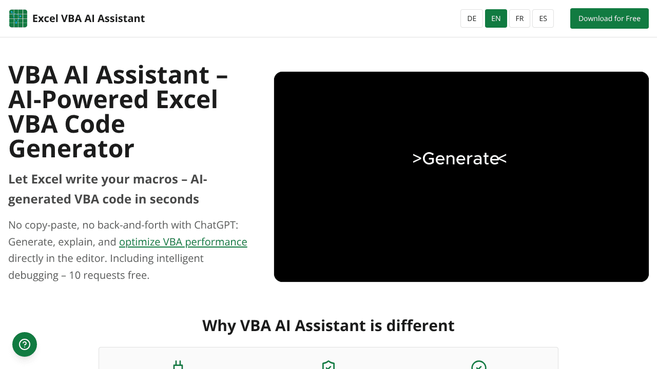 VBAssistant.ai website screenshot