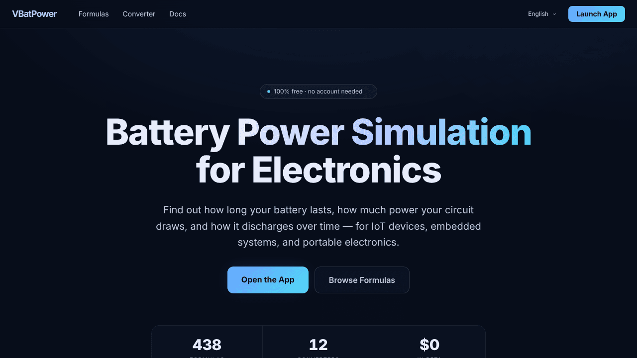 VBatPower website screenshot