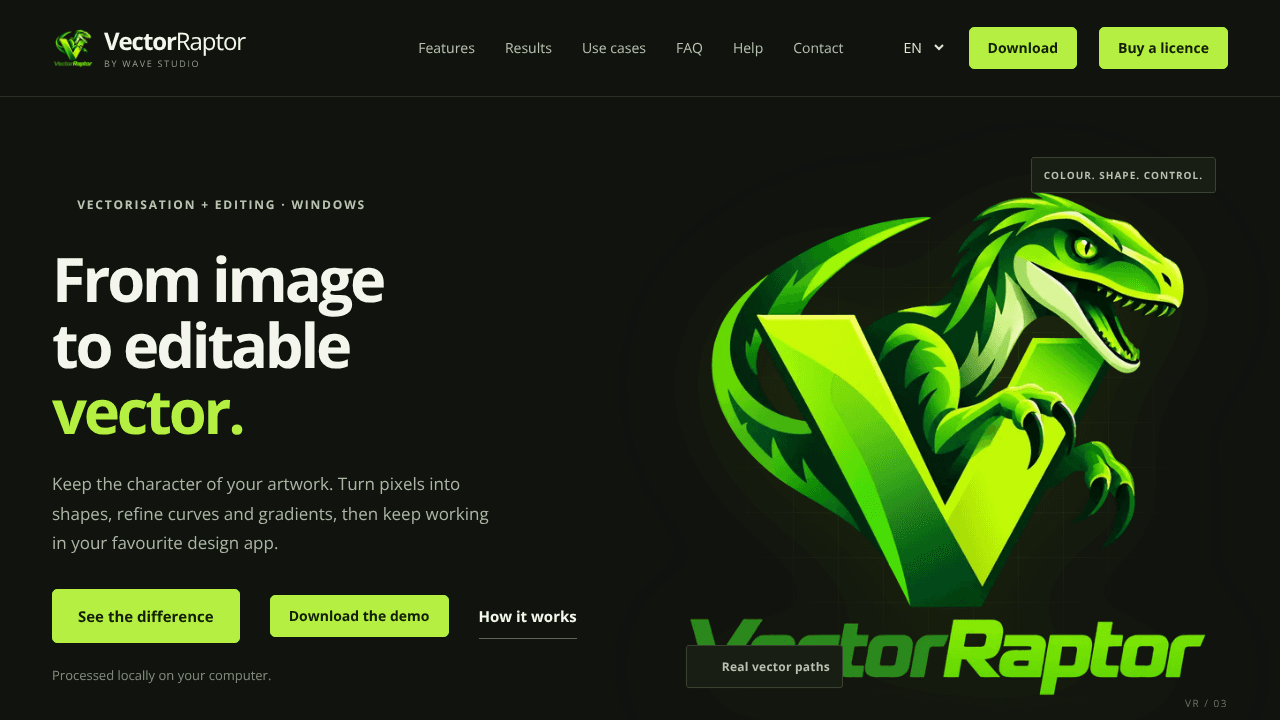 VectorRaptor website screenshot