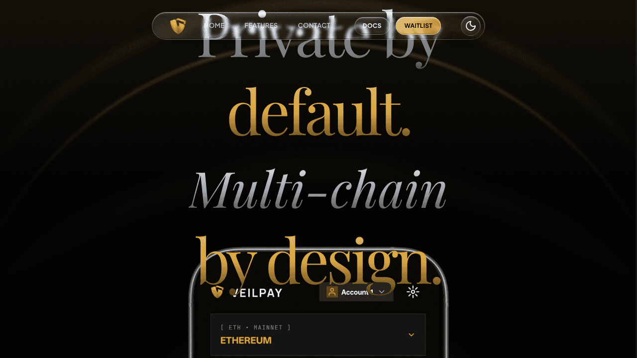 Veilpay website screenshot