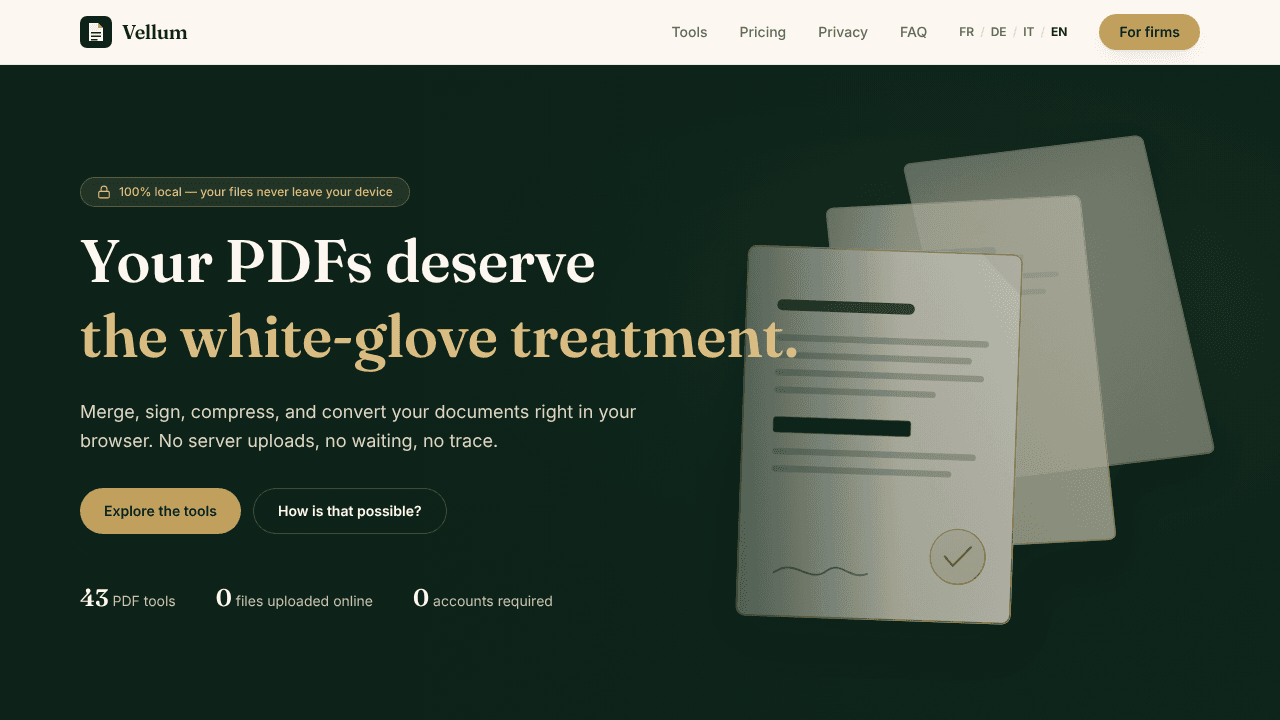 Vellum website screenshot