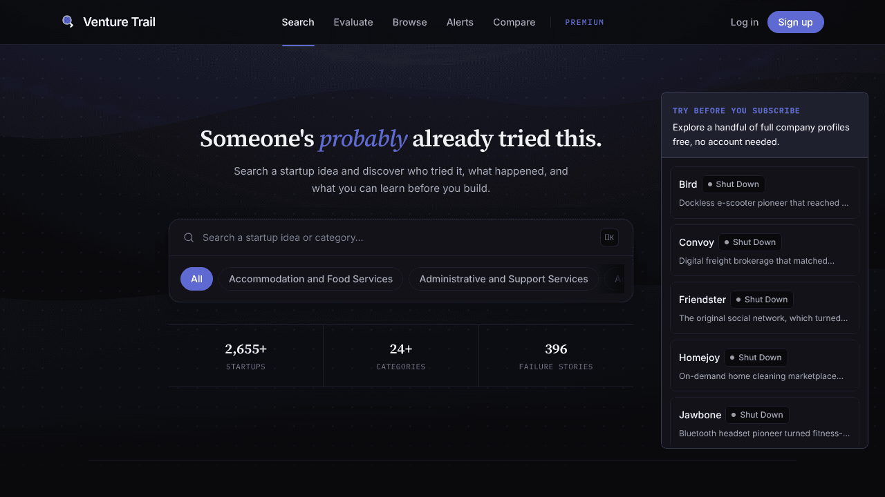 Venture Trail website screenshot
