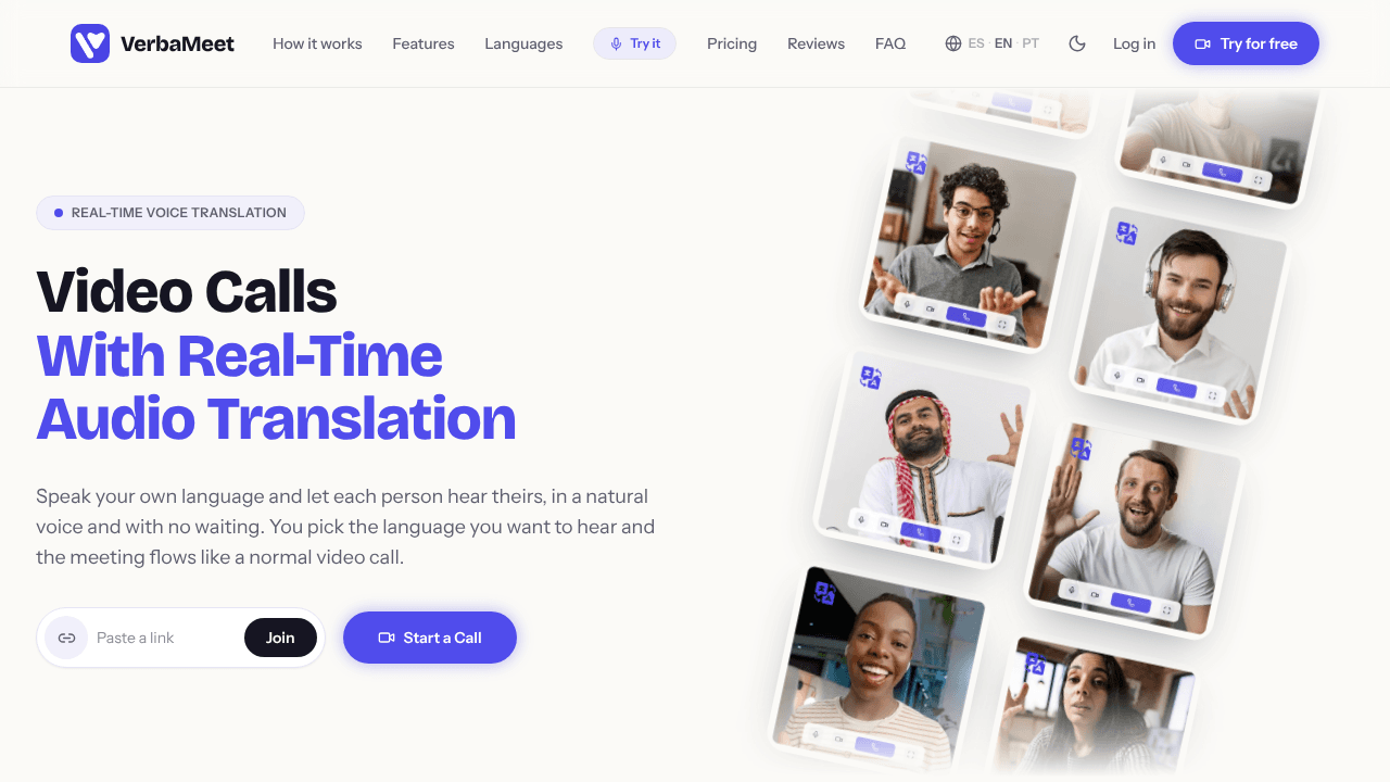 VerbaMeet website screenshot