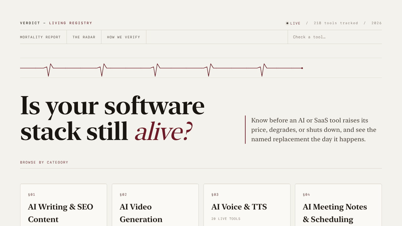 Verdict  website screenshot