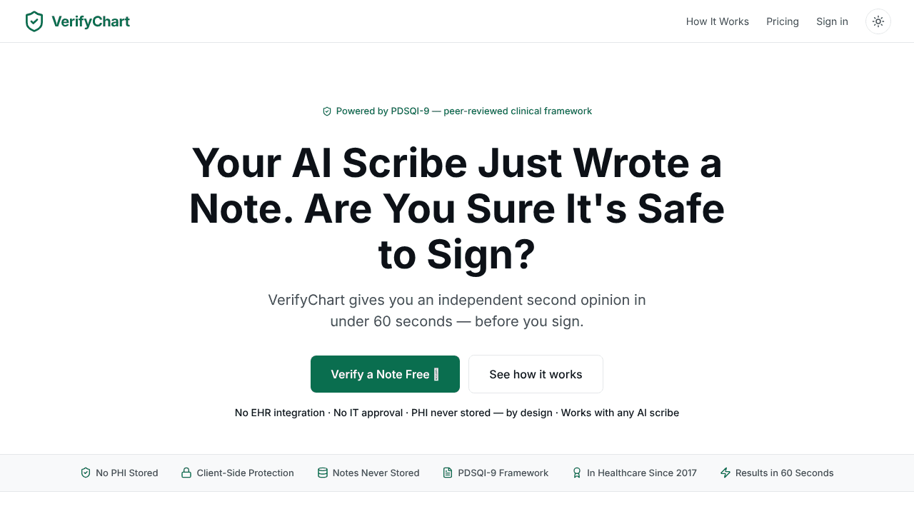 VerifyChart website screenshot