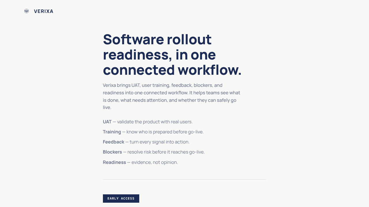 Verixa website screenshot
