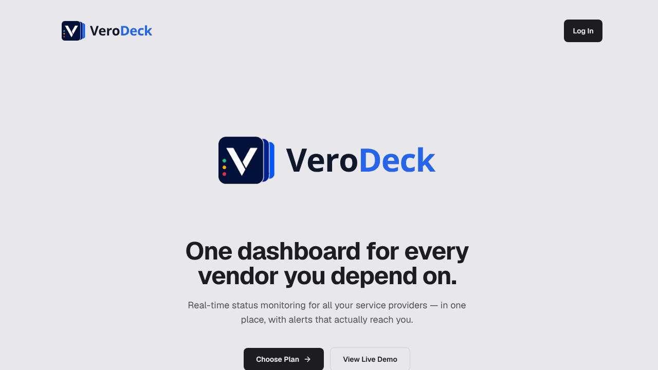 VeroDeck website screenshot