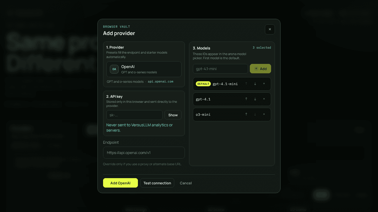 VersusLLM website screenshot