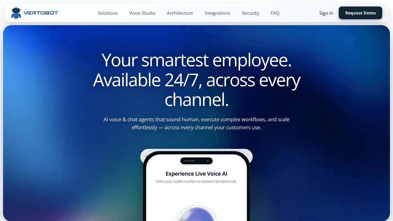 Vertobot website screenshot