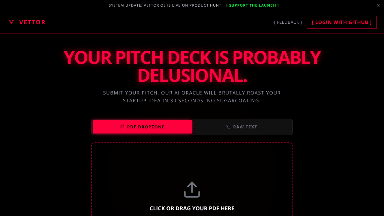 VETTOR OS website screenshot