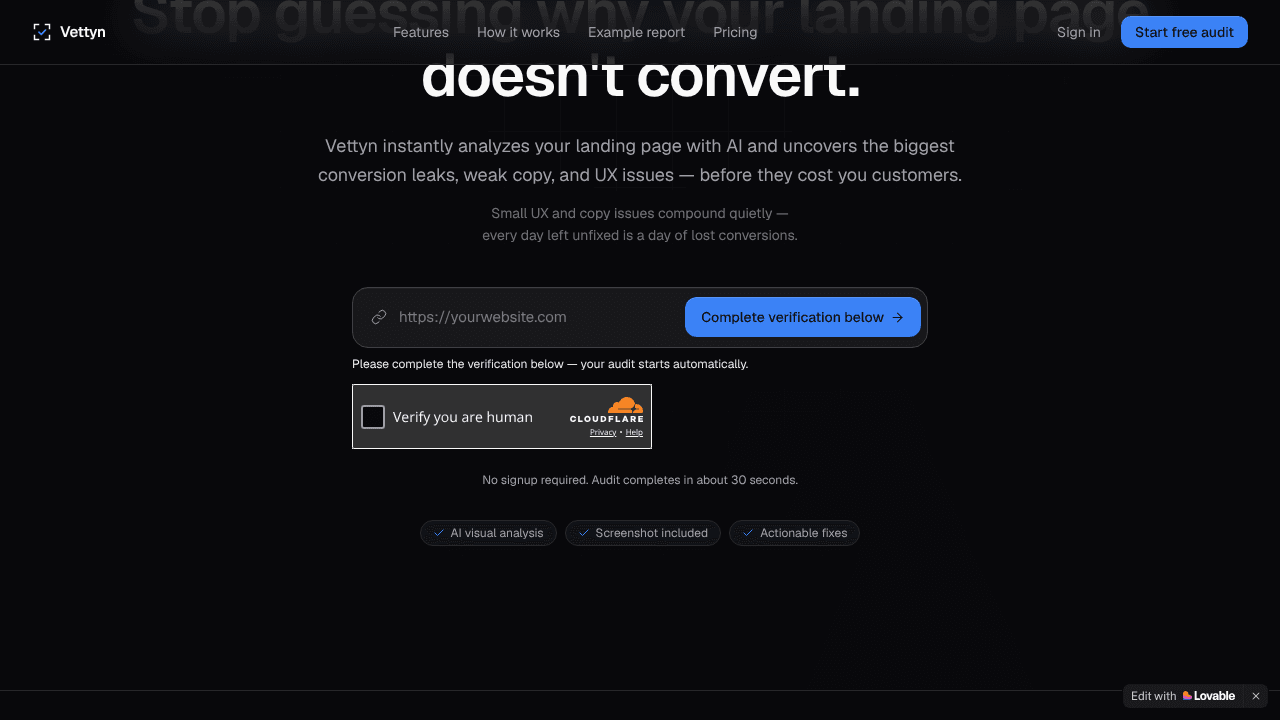 Vettyn website screenshot