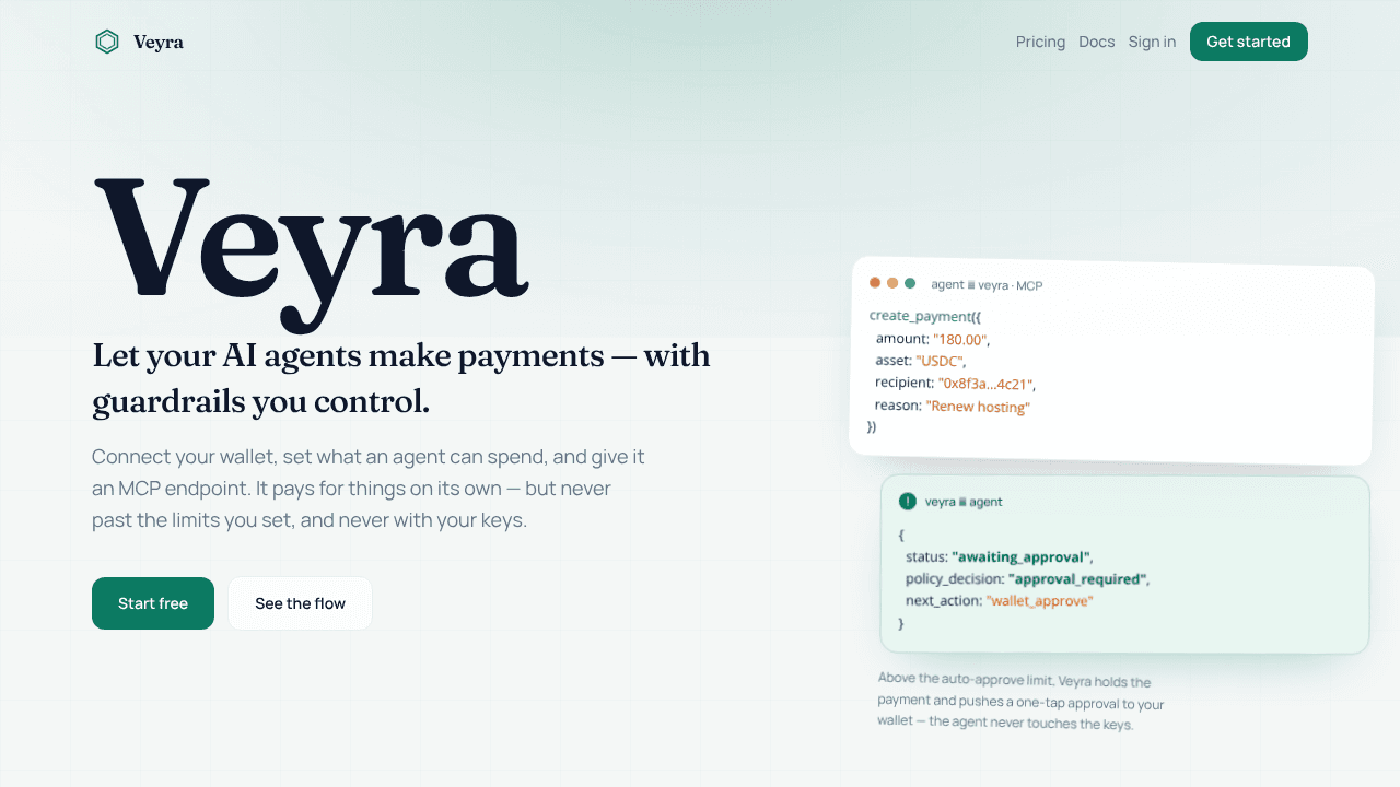 Veyra website screenshot