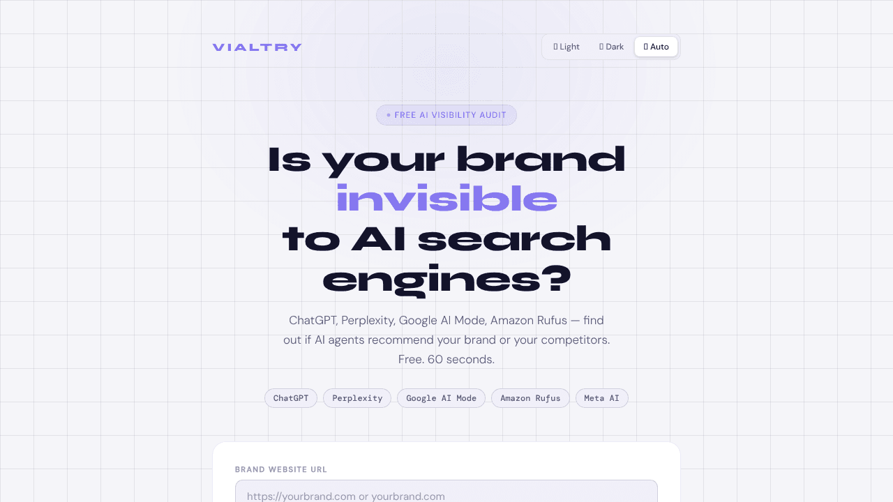 Vialtry website screenshot