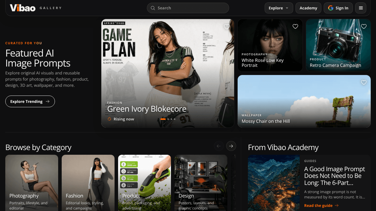 Vibao website screenshot